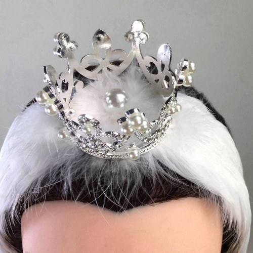 Ballet dance headdress natural feather white black head crown for girls women ballerina competition performance head accesories